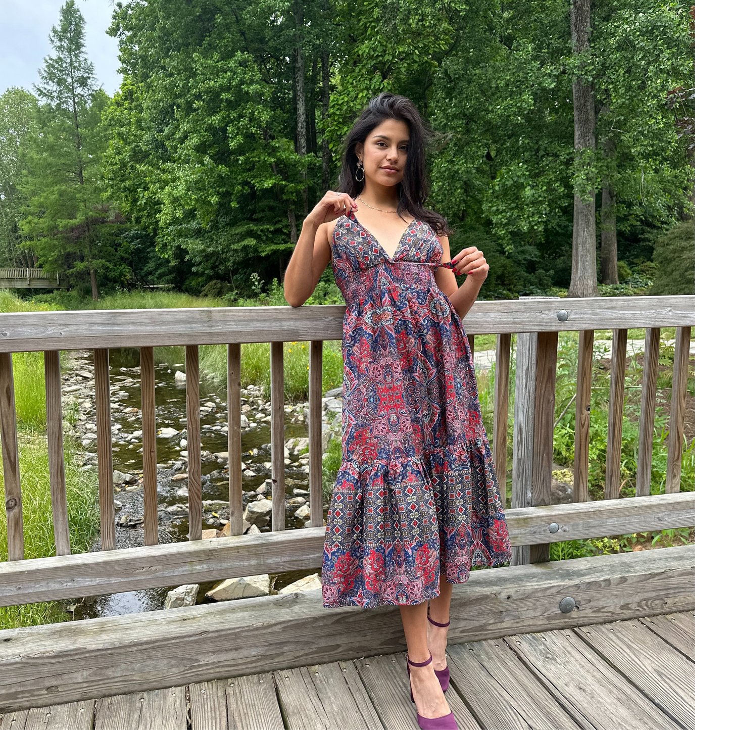 Danial Dress red print