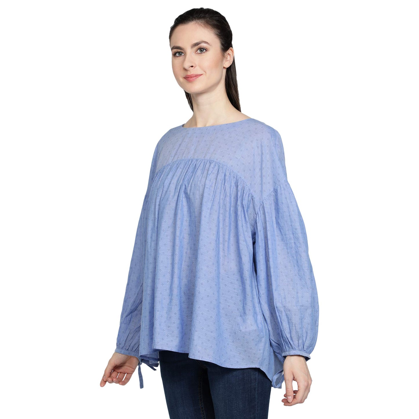 Blue Top Dot Prints
