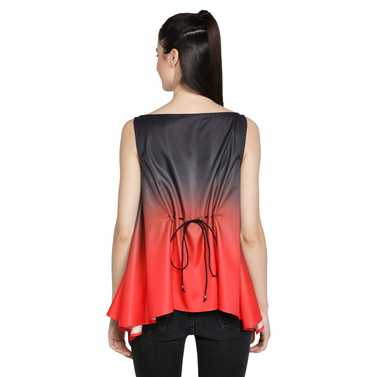 Felicia Red Black Ombre Sleeveless Top