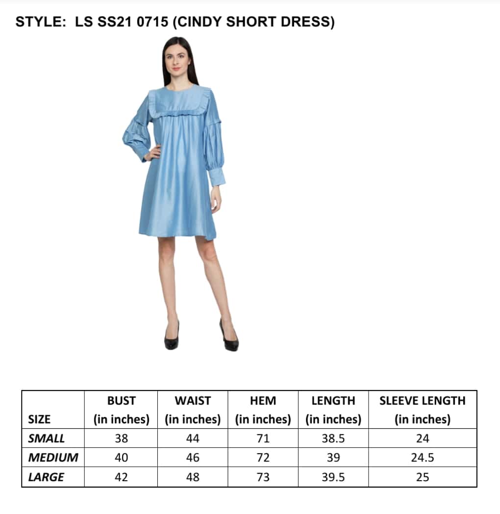 Cindy Dress Solid Sky Blue