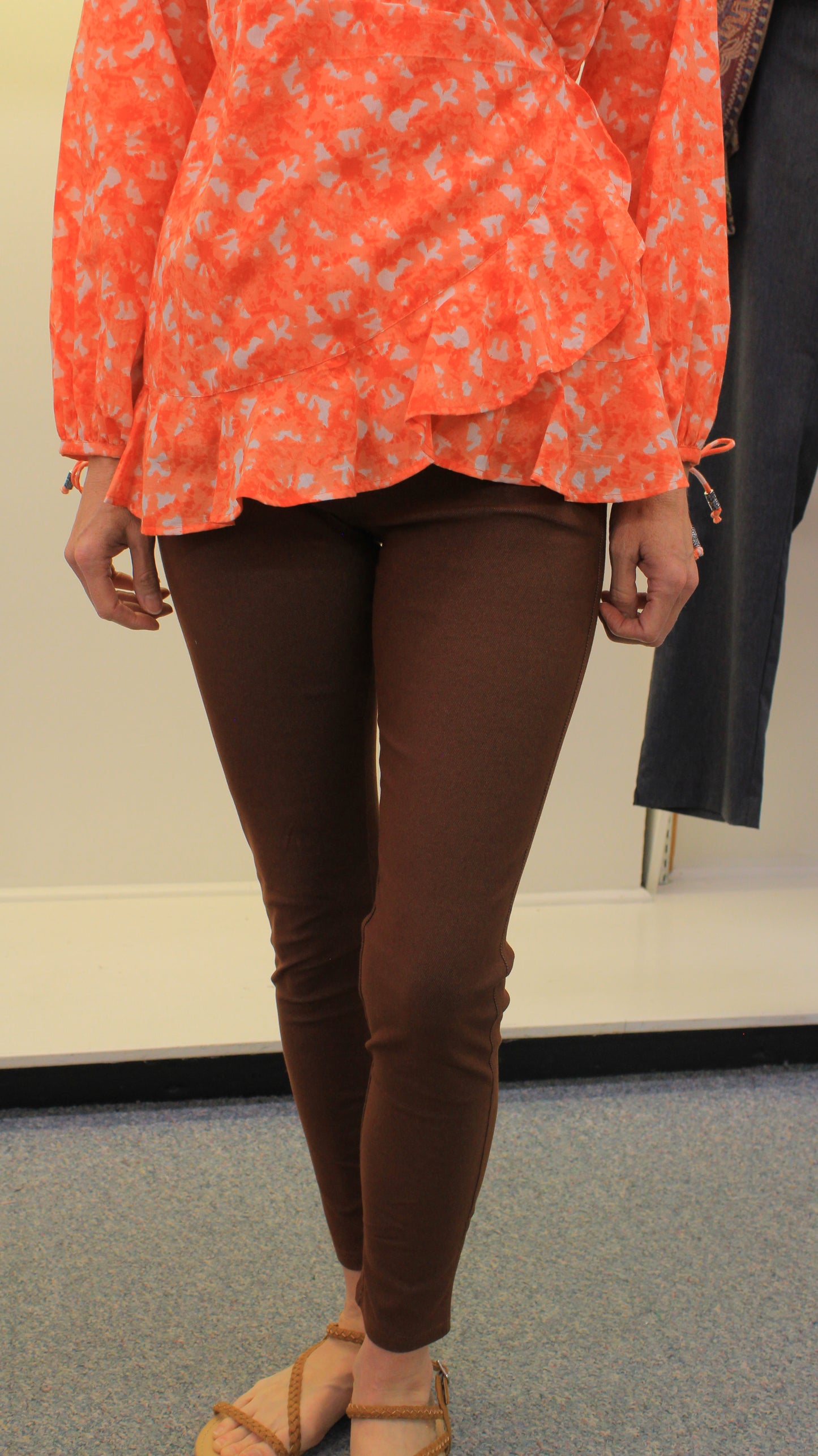 Clara Top Orange Printed