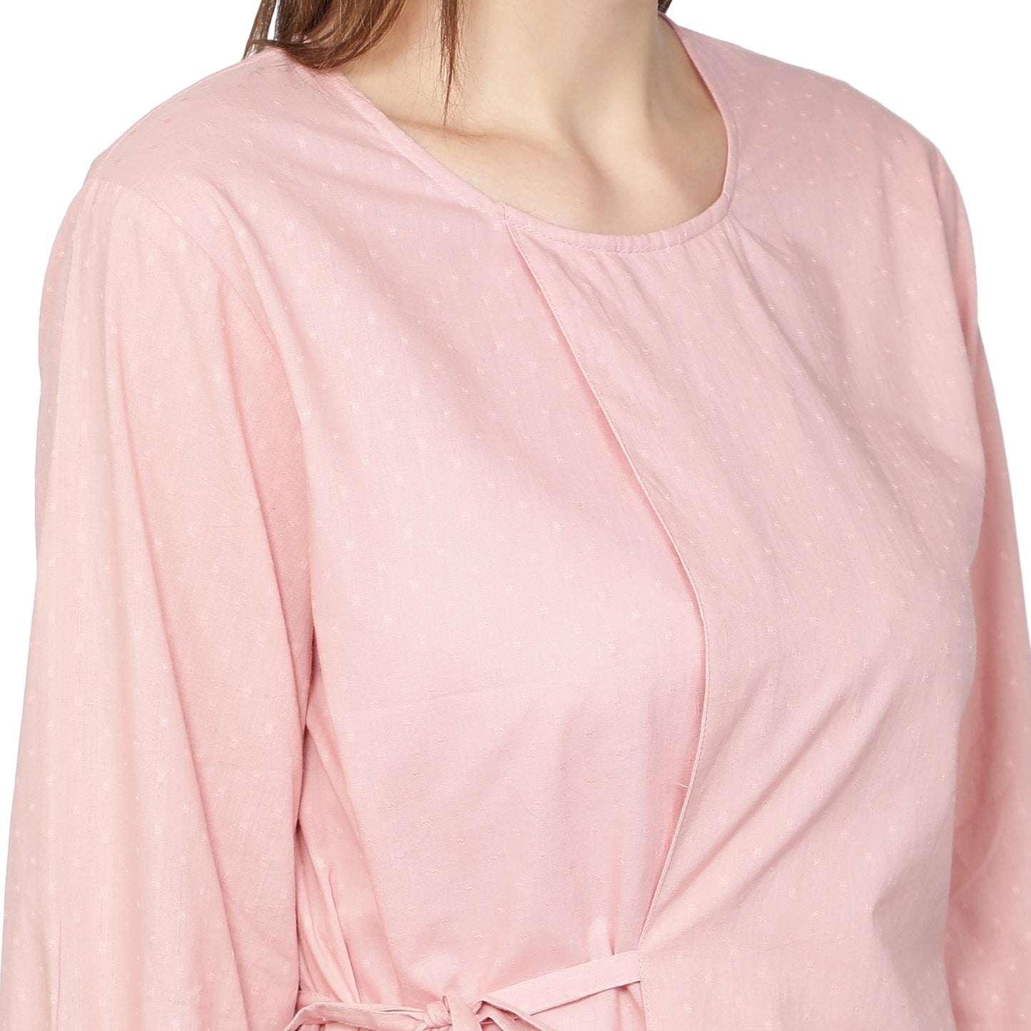 Evie Dress Dobby Pink