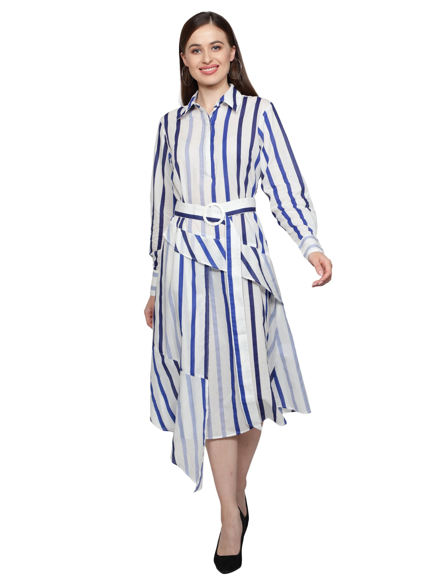 women_shirt_dress women_dresses Red_Stripes_Dress polyester_dress Long_sleeves_Dress gift_for_her dress_for_women Designer_women_dress colored_shirt_dress below_knee_dress beautiful_red_dress