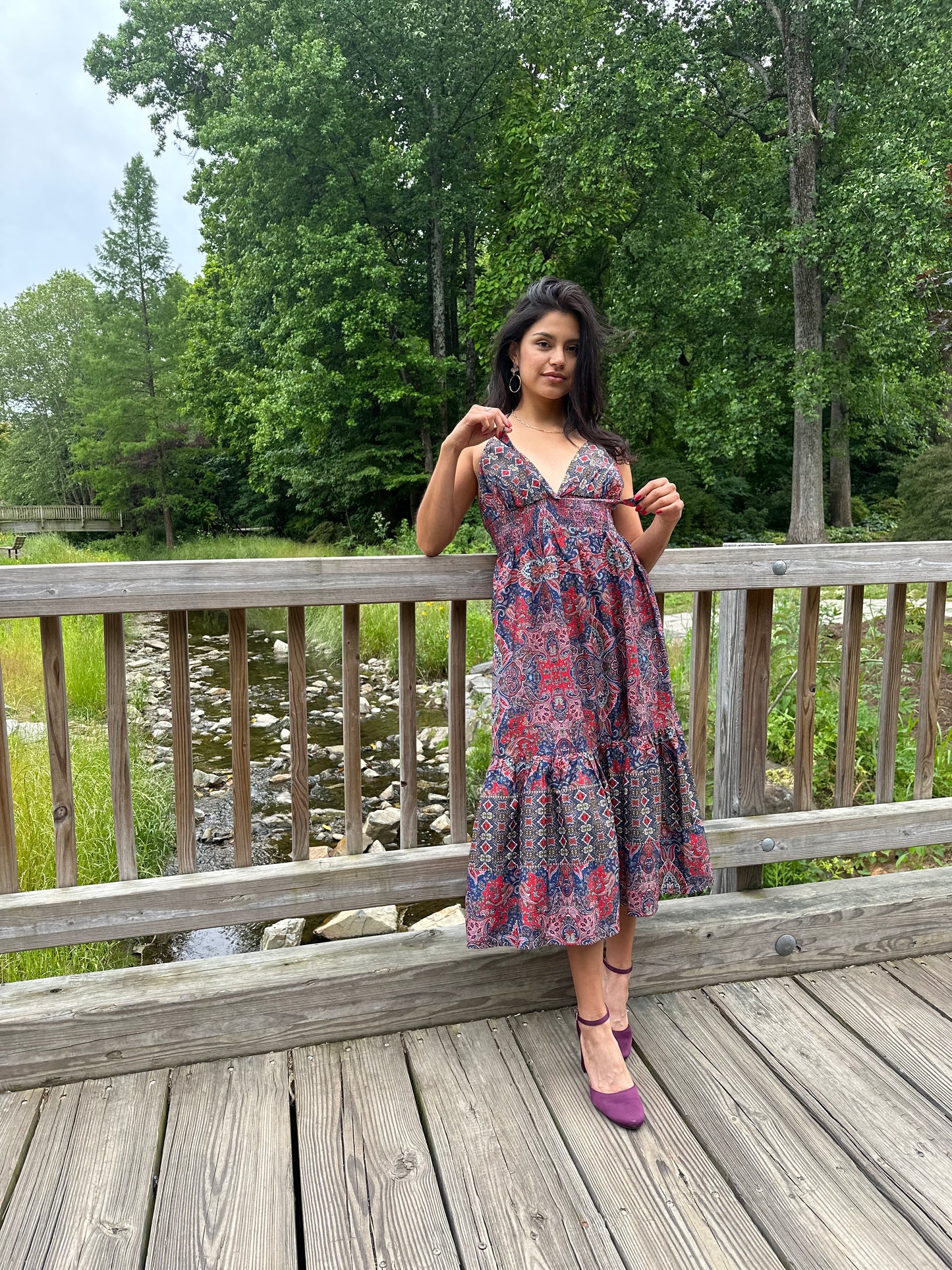 Danial Dress red print