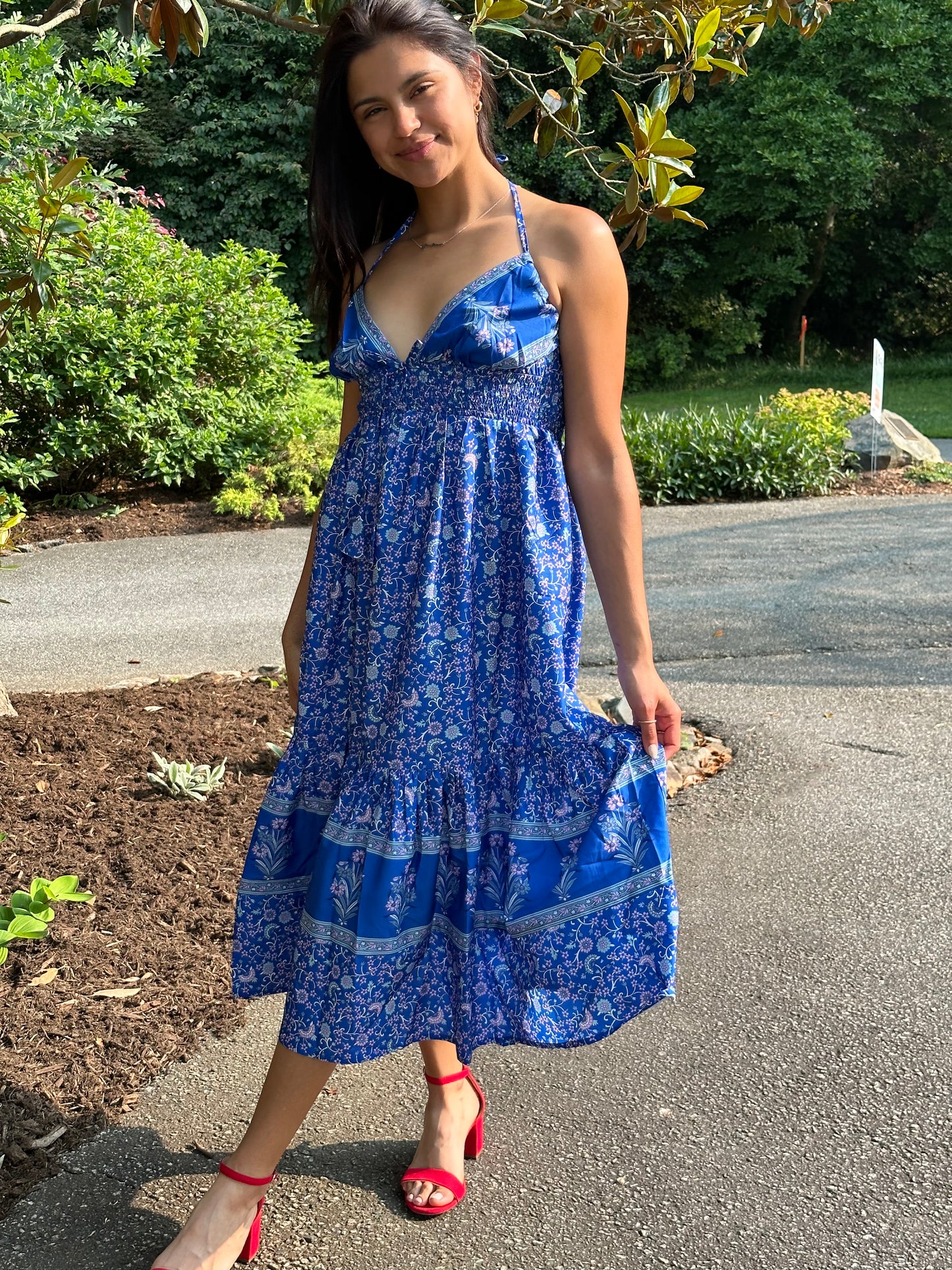 Danial Dress blue print