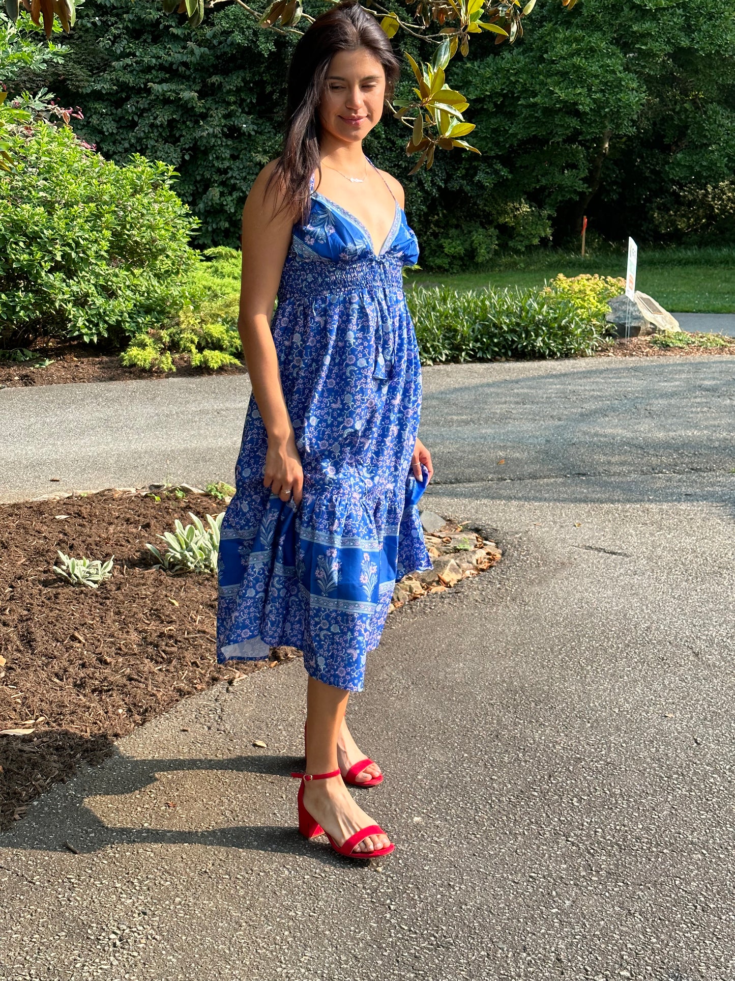 Danial Dress blue print