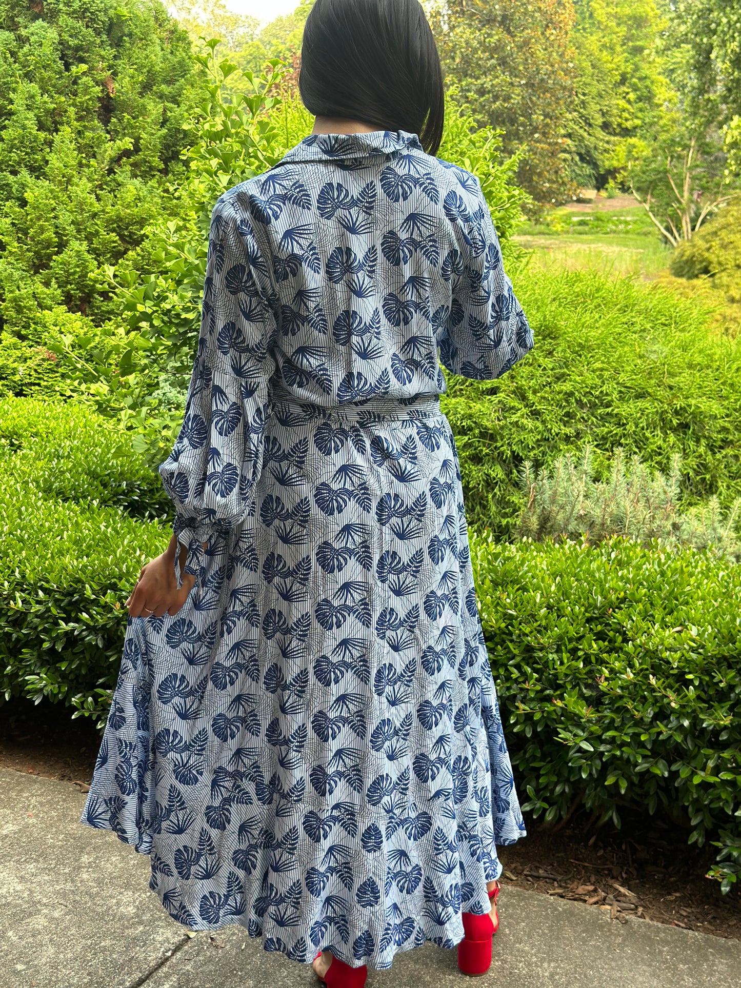 Jennifer Dress Blue White Print