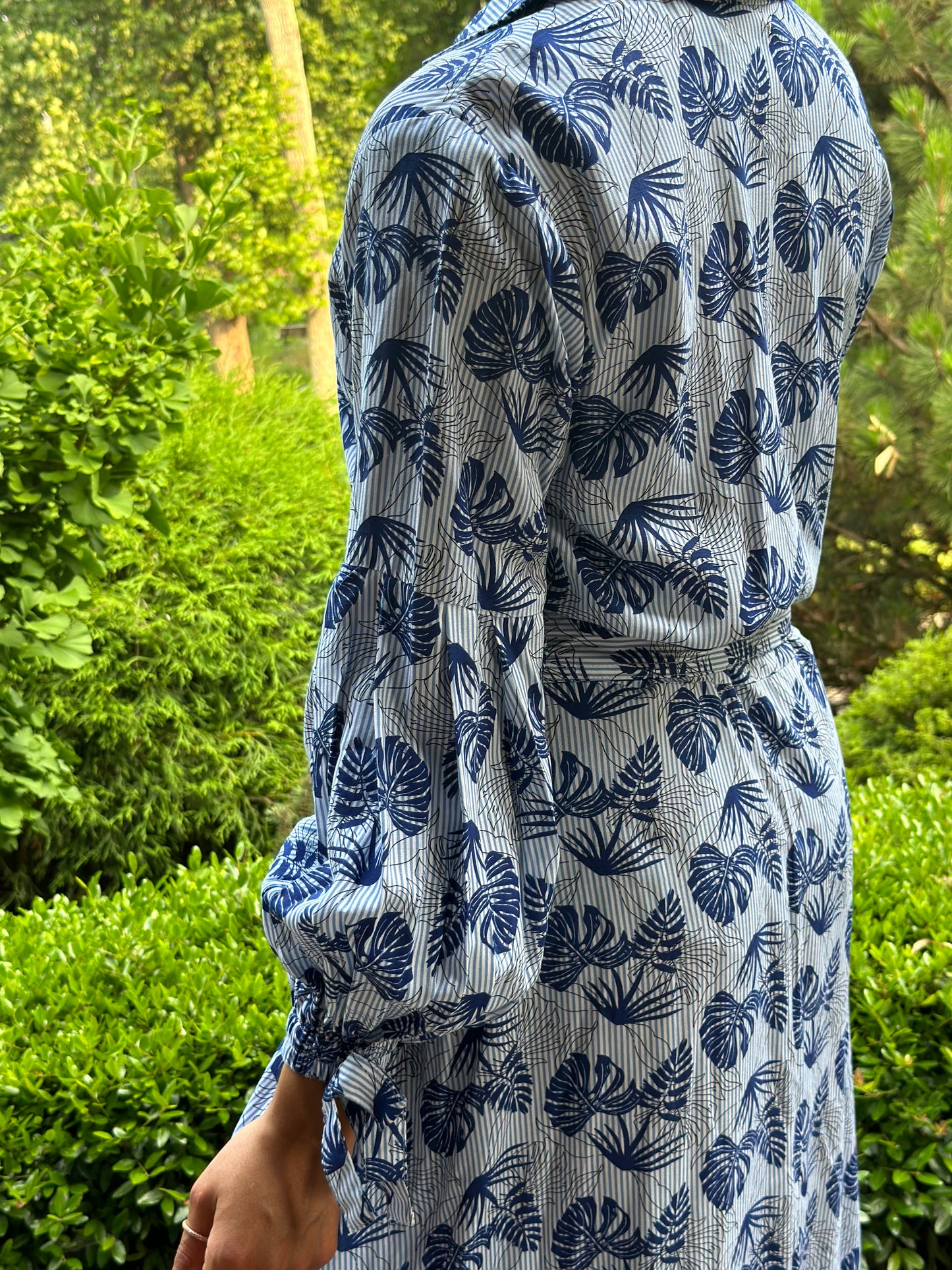 Jennifer Dress Blue White Print