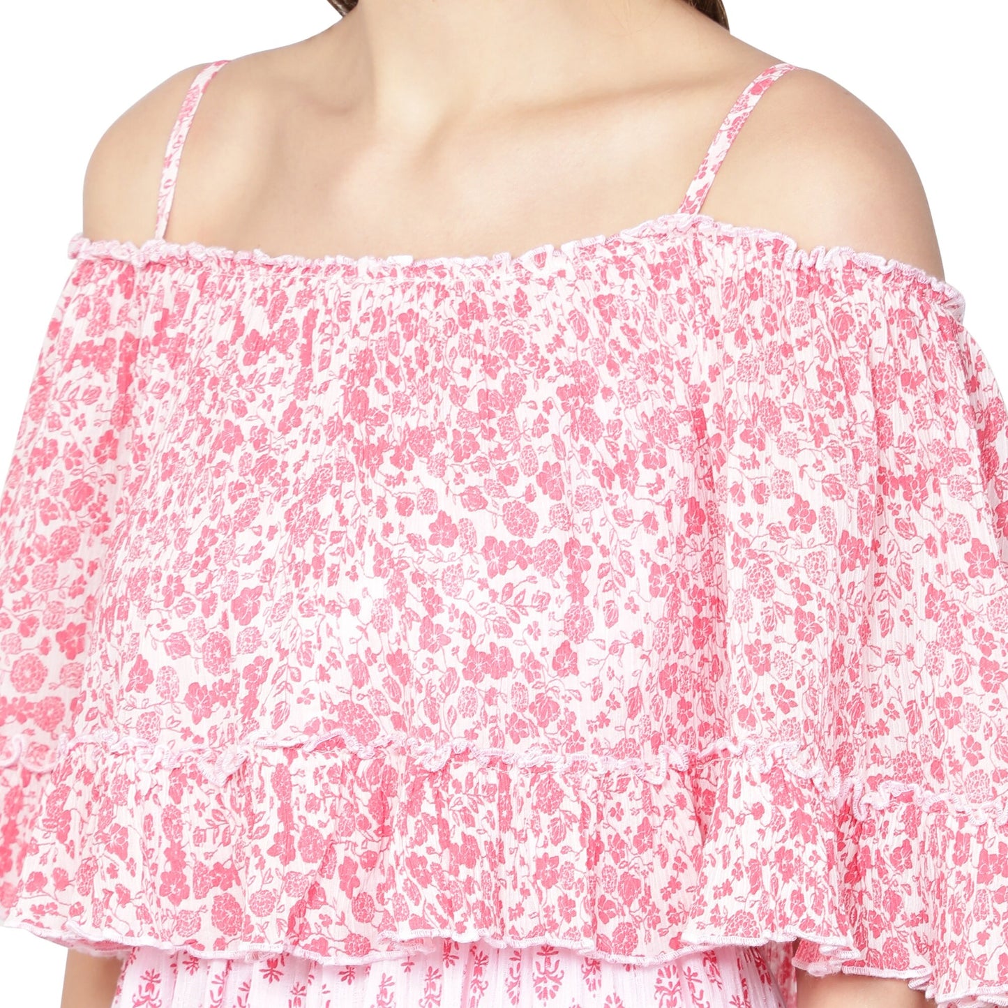 Isabella dress off shoulder pink floral print