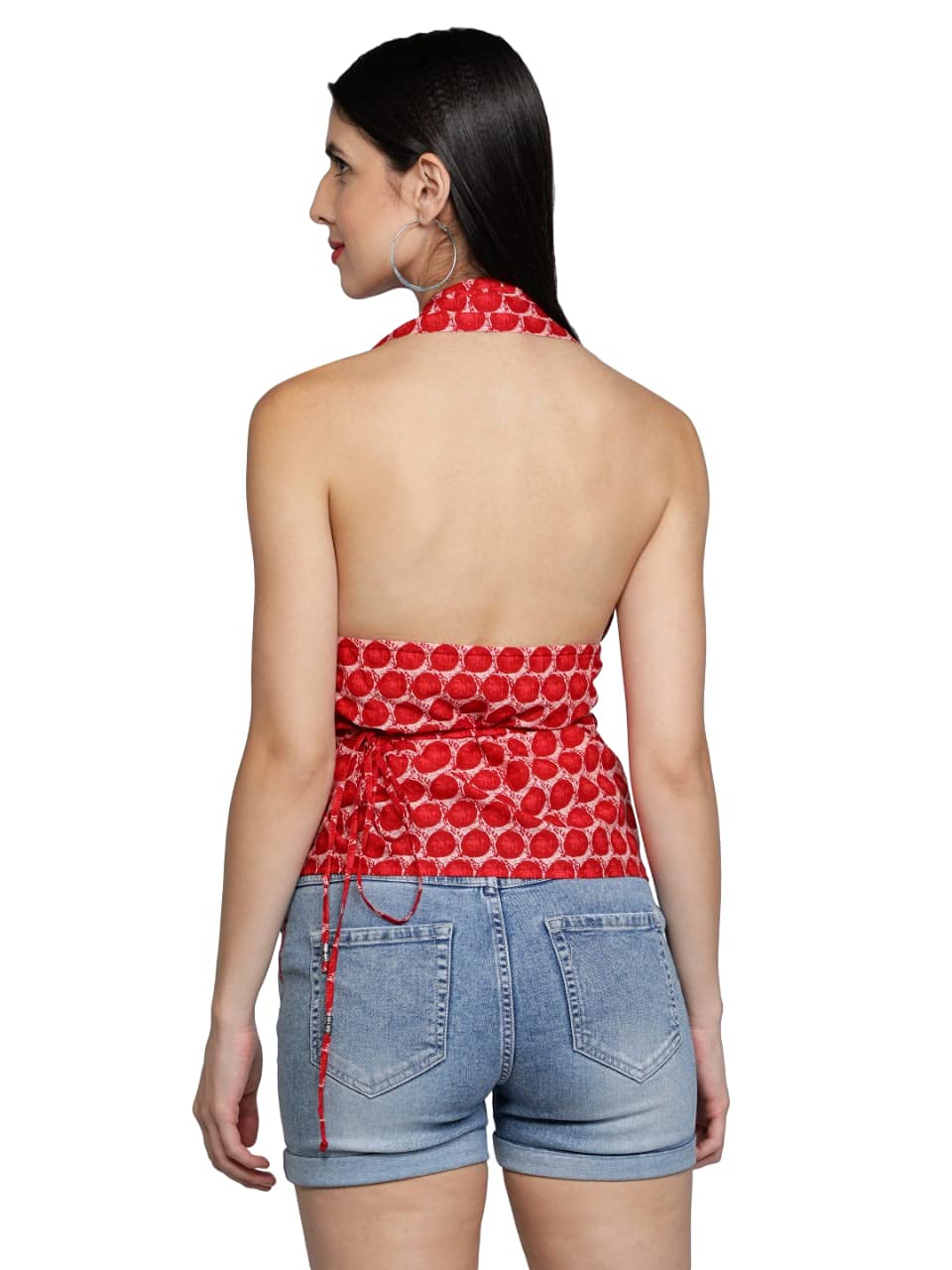 Kathleen Red Printed Halter Top