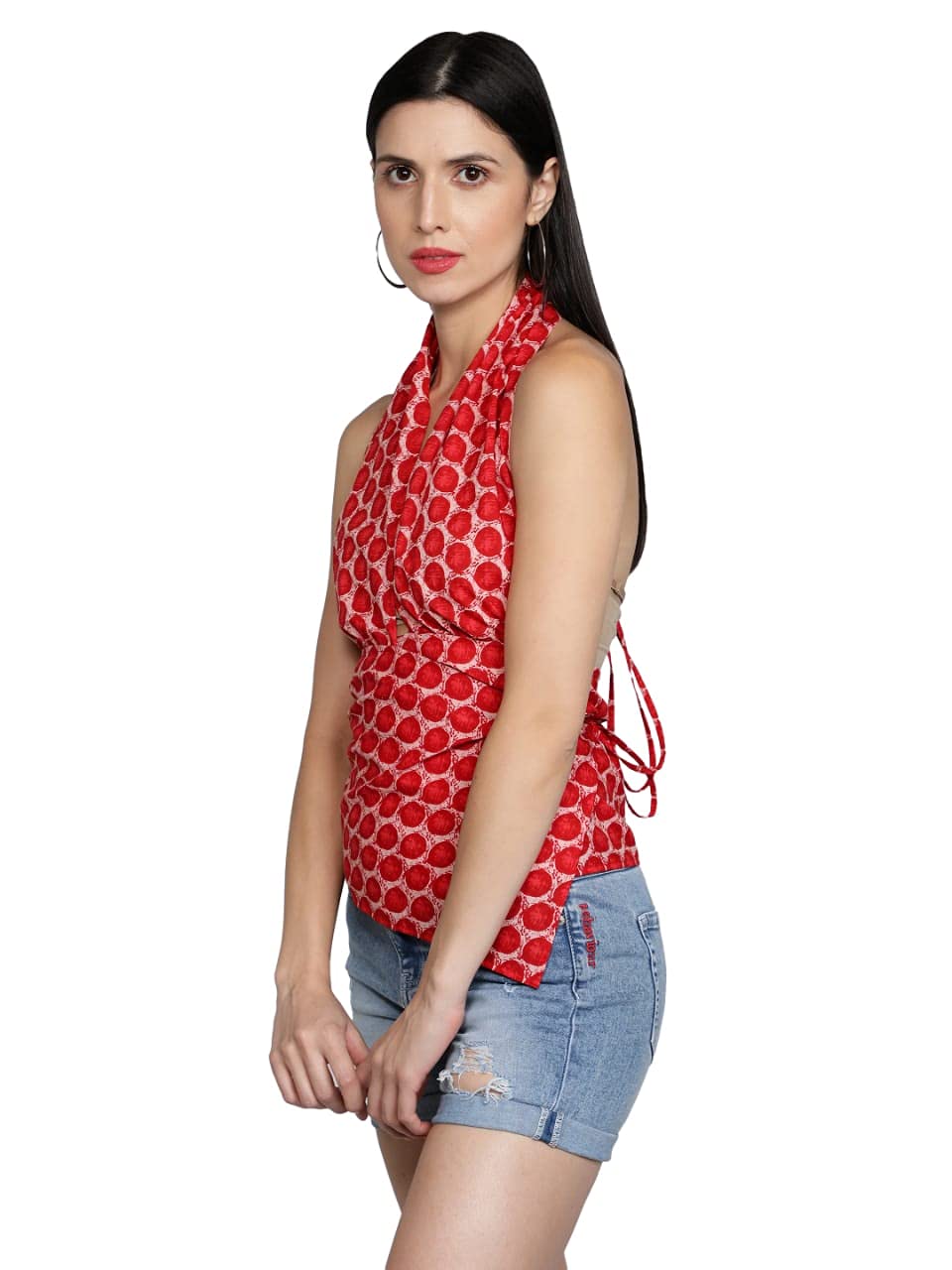 Kathleen Red Printed Halter Top