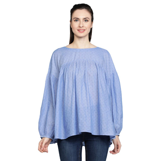 Blue Top Dot Prints