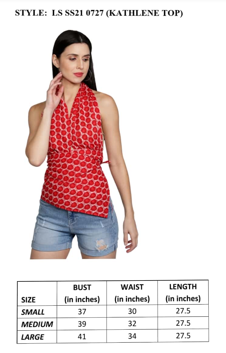 Kathleen Red Printed Halter Top