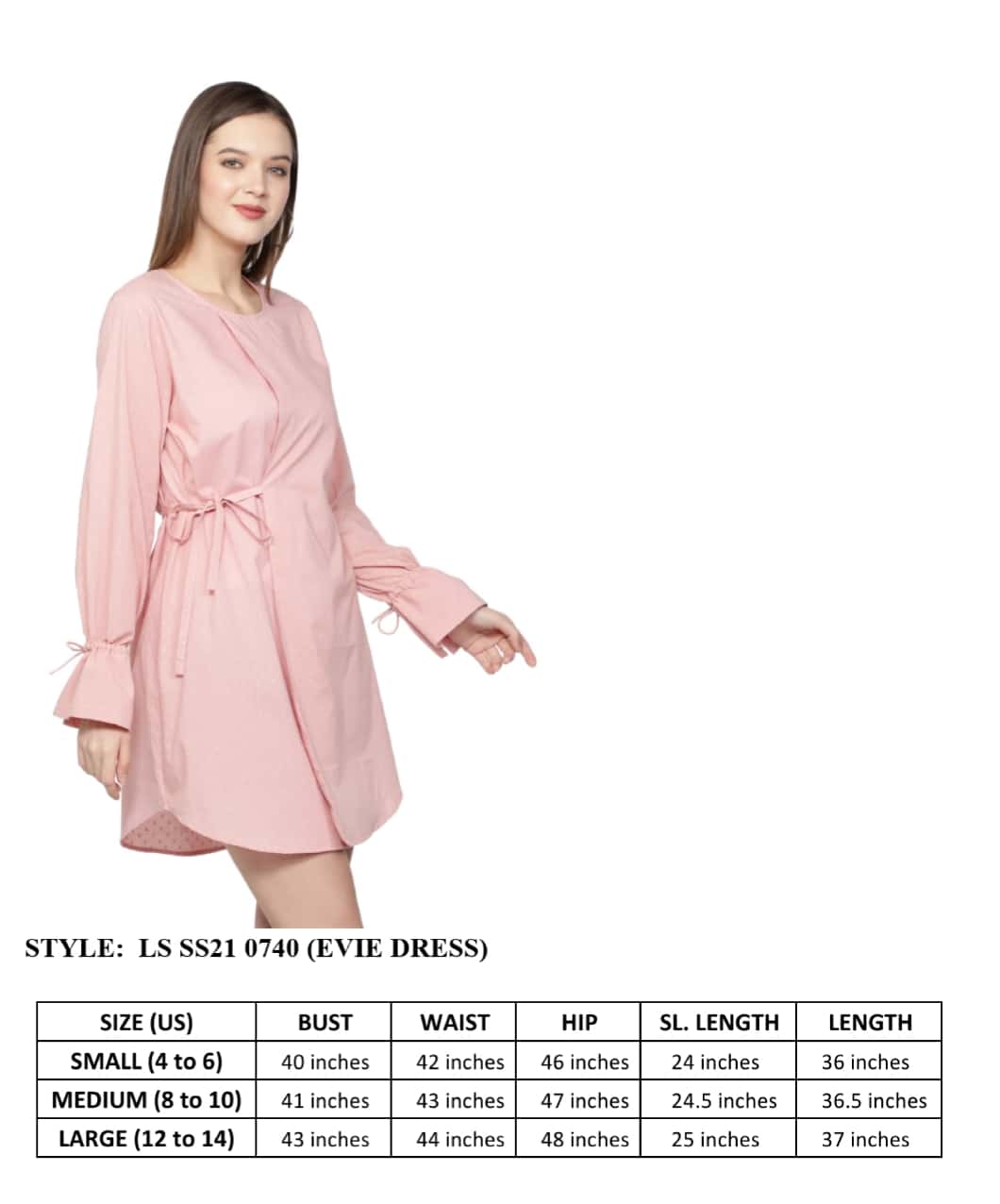 Evie Dress Dobby Pink