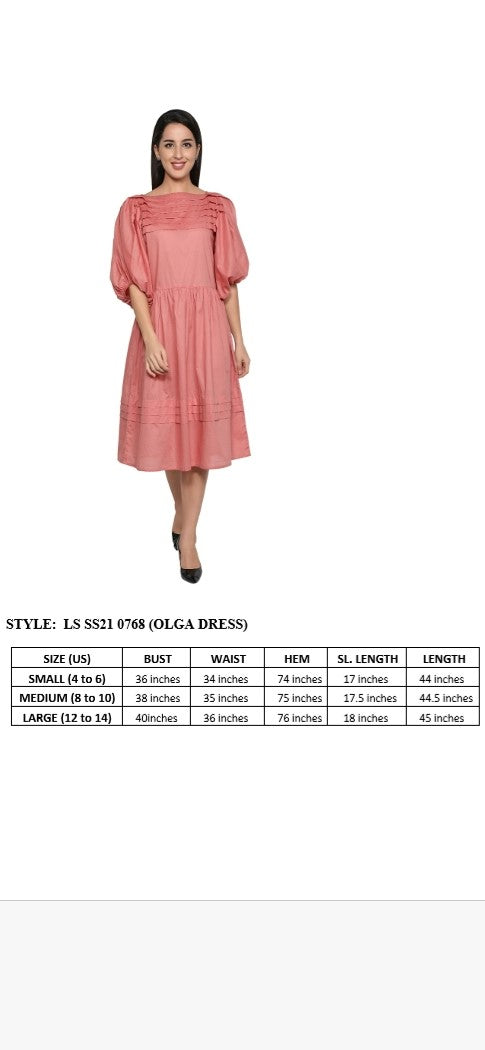 Olga Dress Rust Solid