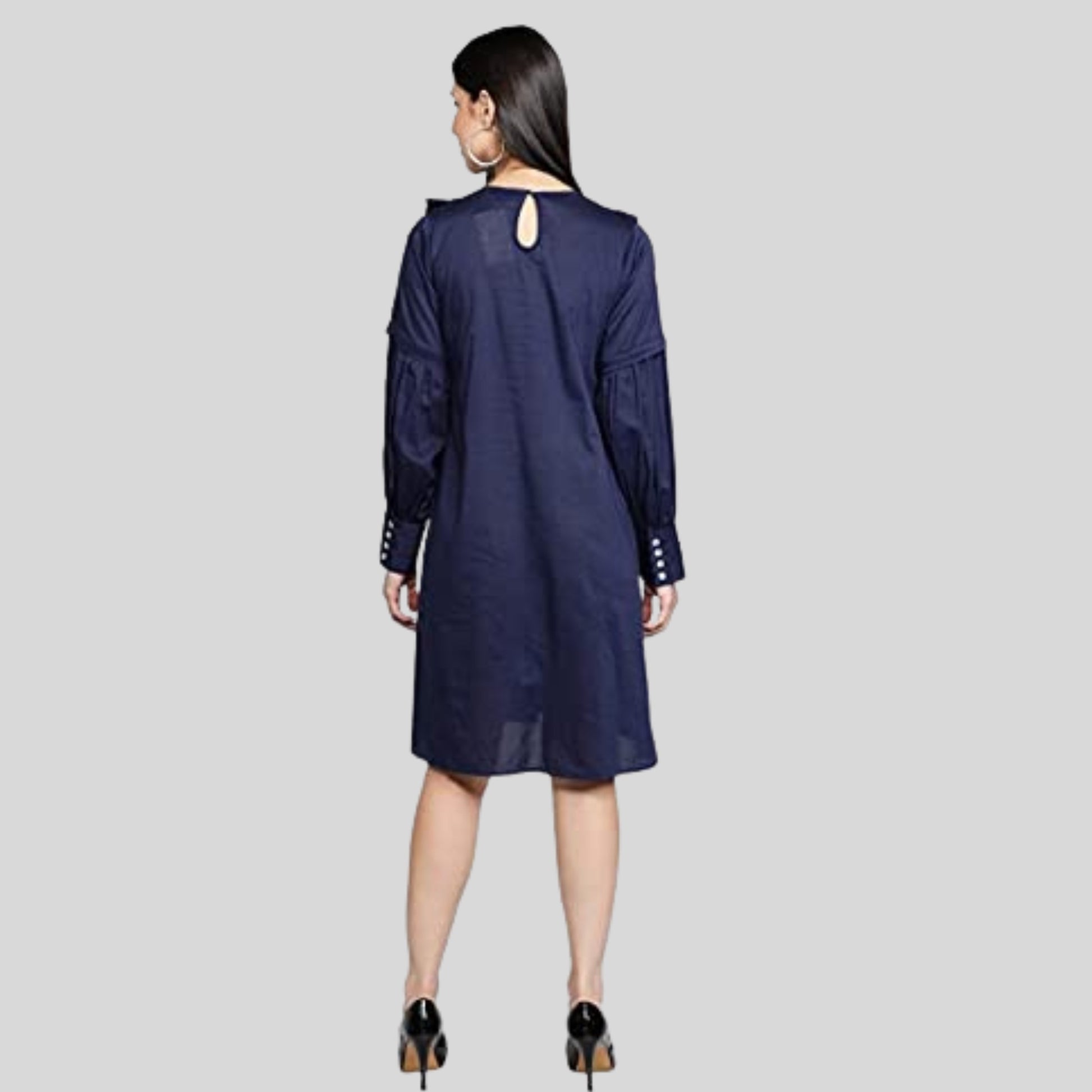 Women's Navy Blue Dress  summer dress  Dress_For_Women  Dress_for_her  Cotton_Dress_for_her  Below_Knee_Dress
