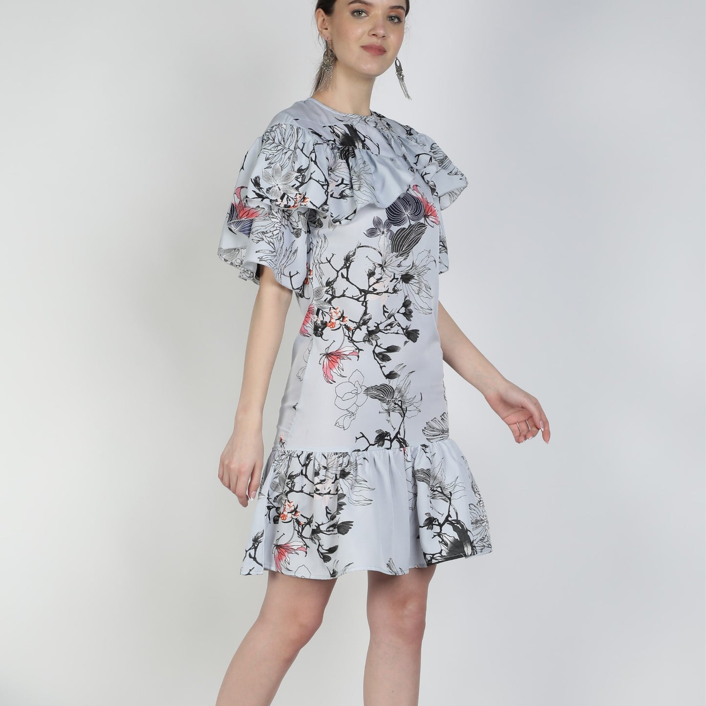Natalia Gray Printed Dress