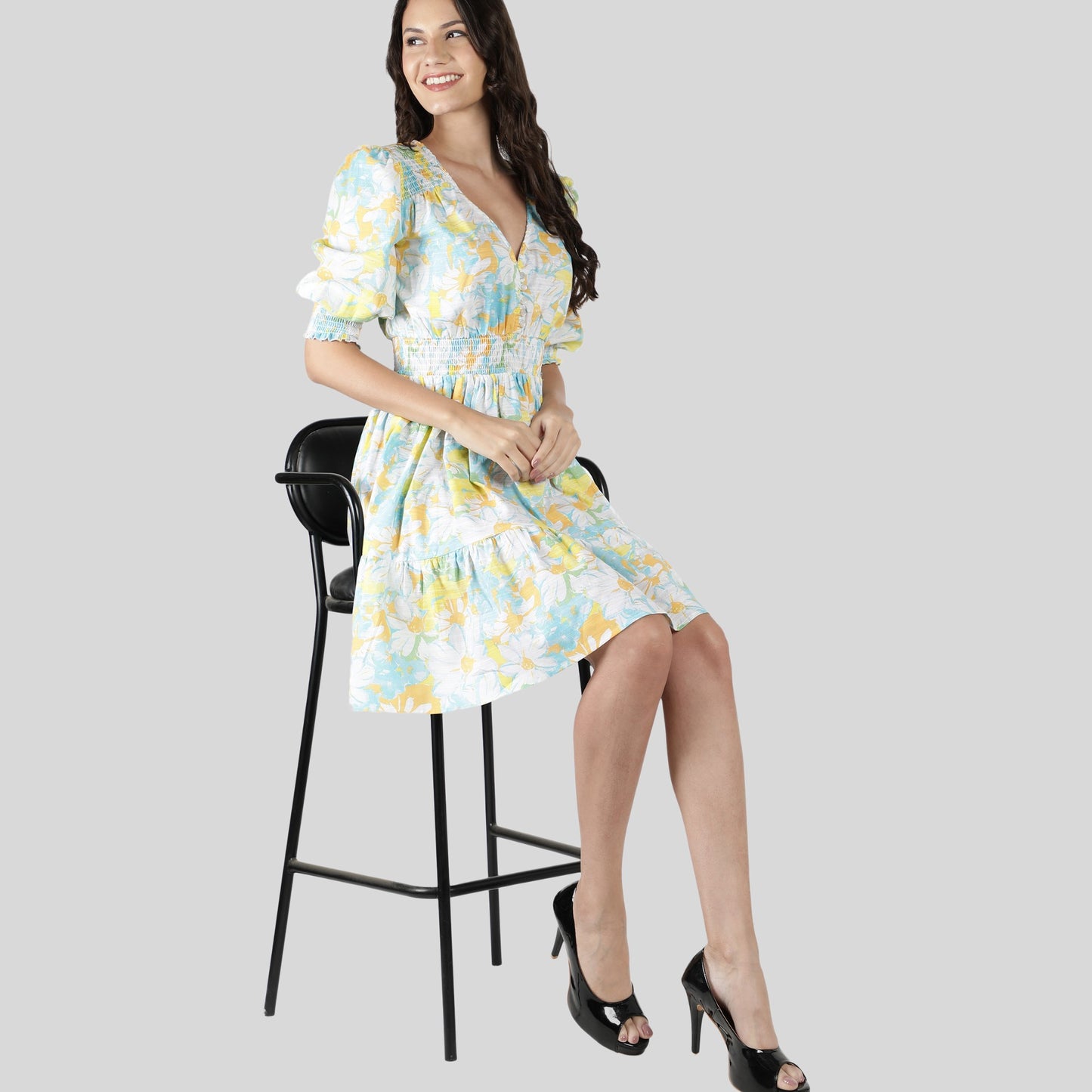 Julissa Dress Yellow Floral Print