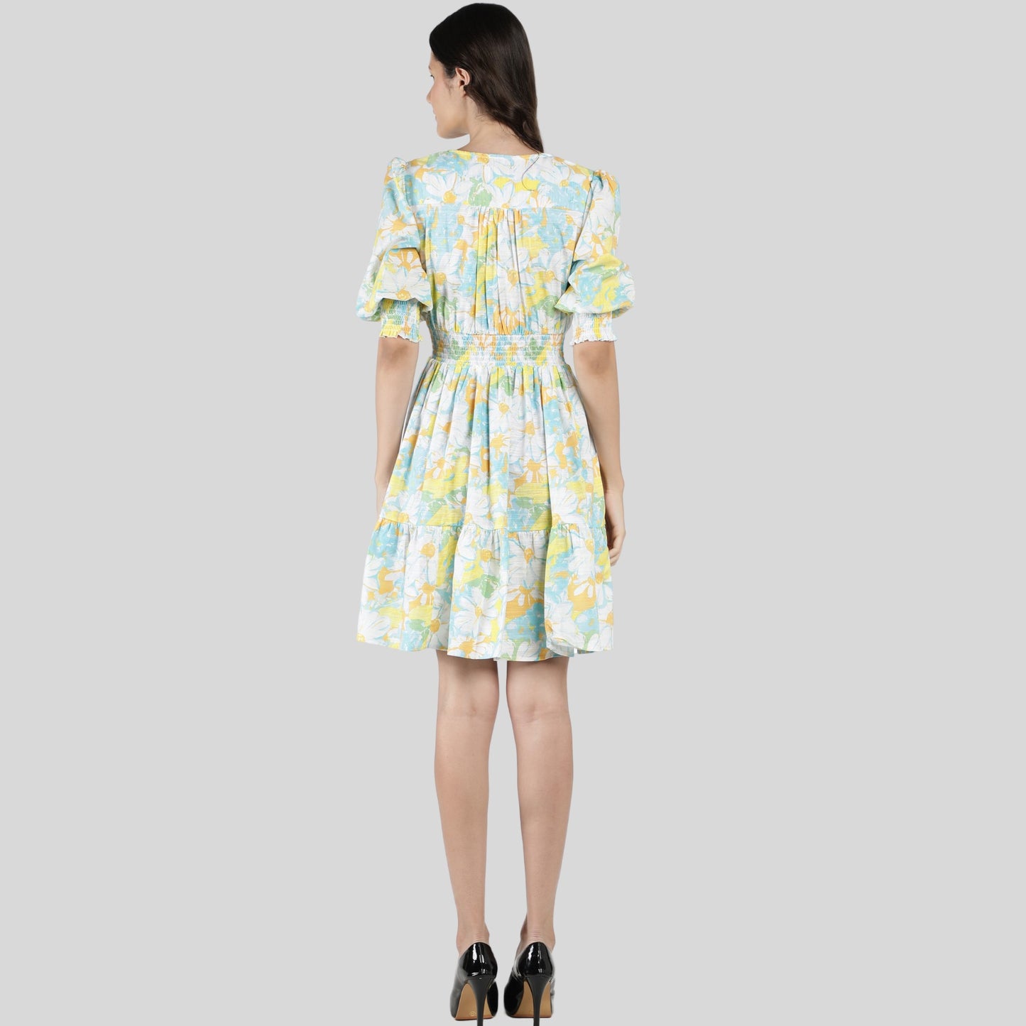 Julissa Dress Yellow Floral Print