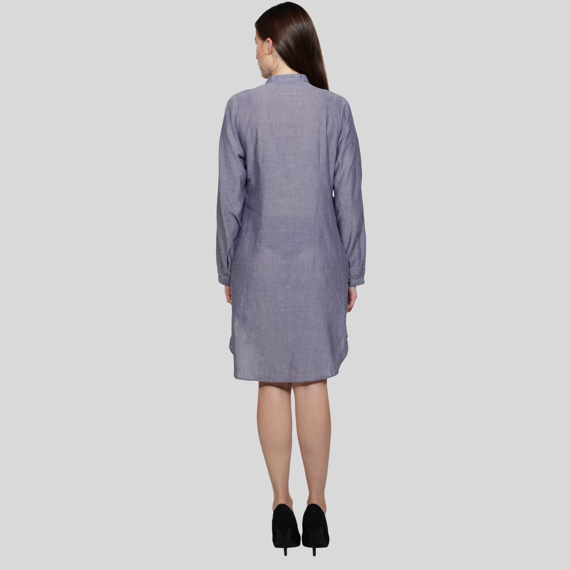 Chambray dress long sleeve hotsell