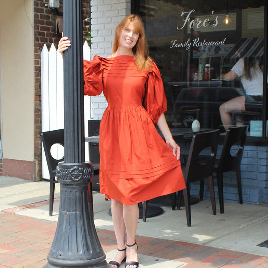 Olga Dress Rust Solid