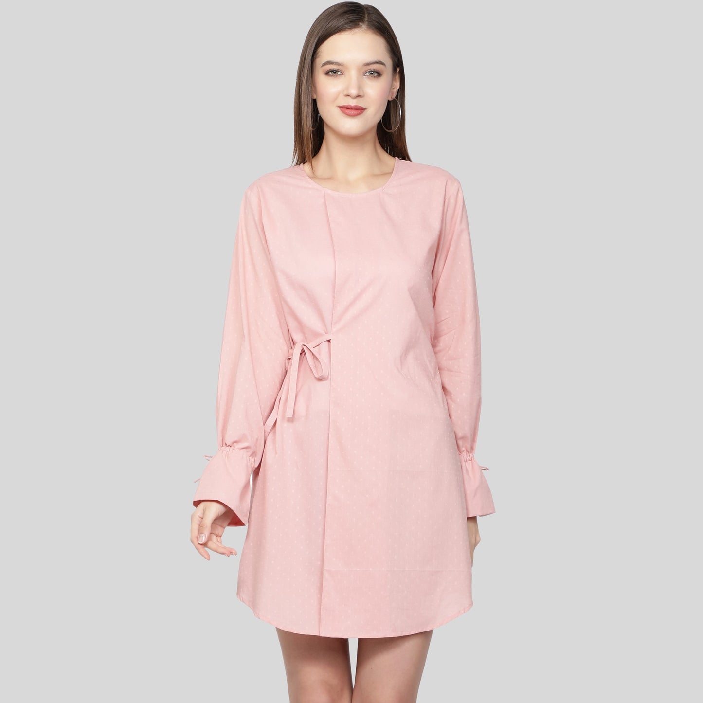 Evie Dress Dobby Pink