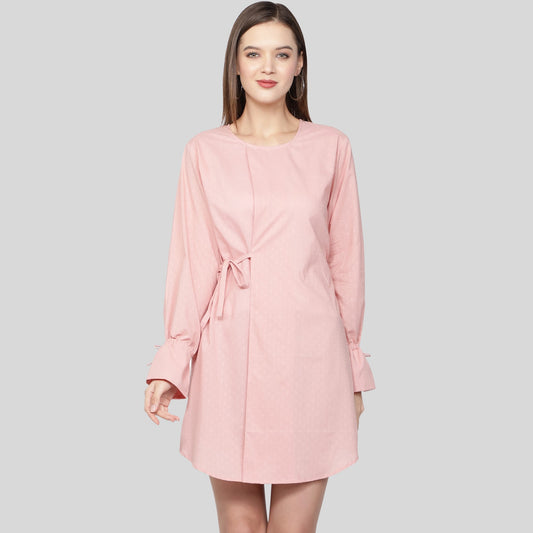 Evie Dress Dobby Pink