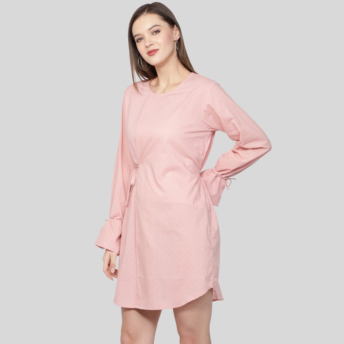 Evie Dress Dobby Pink