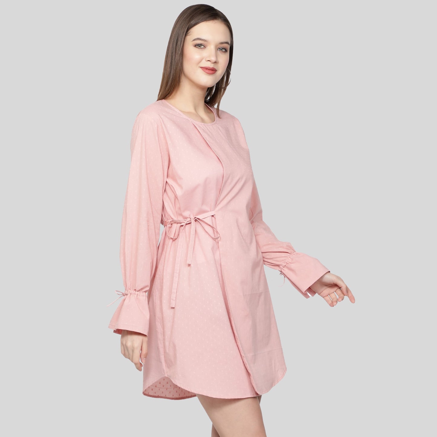 Evie Dress Dobby Pink