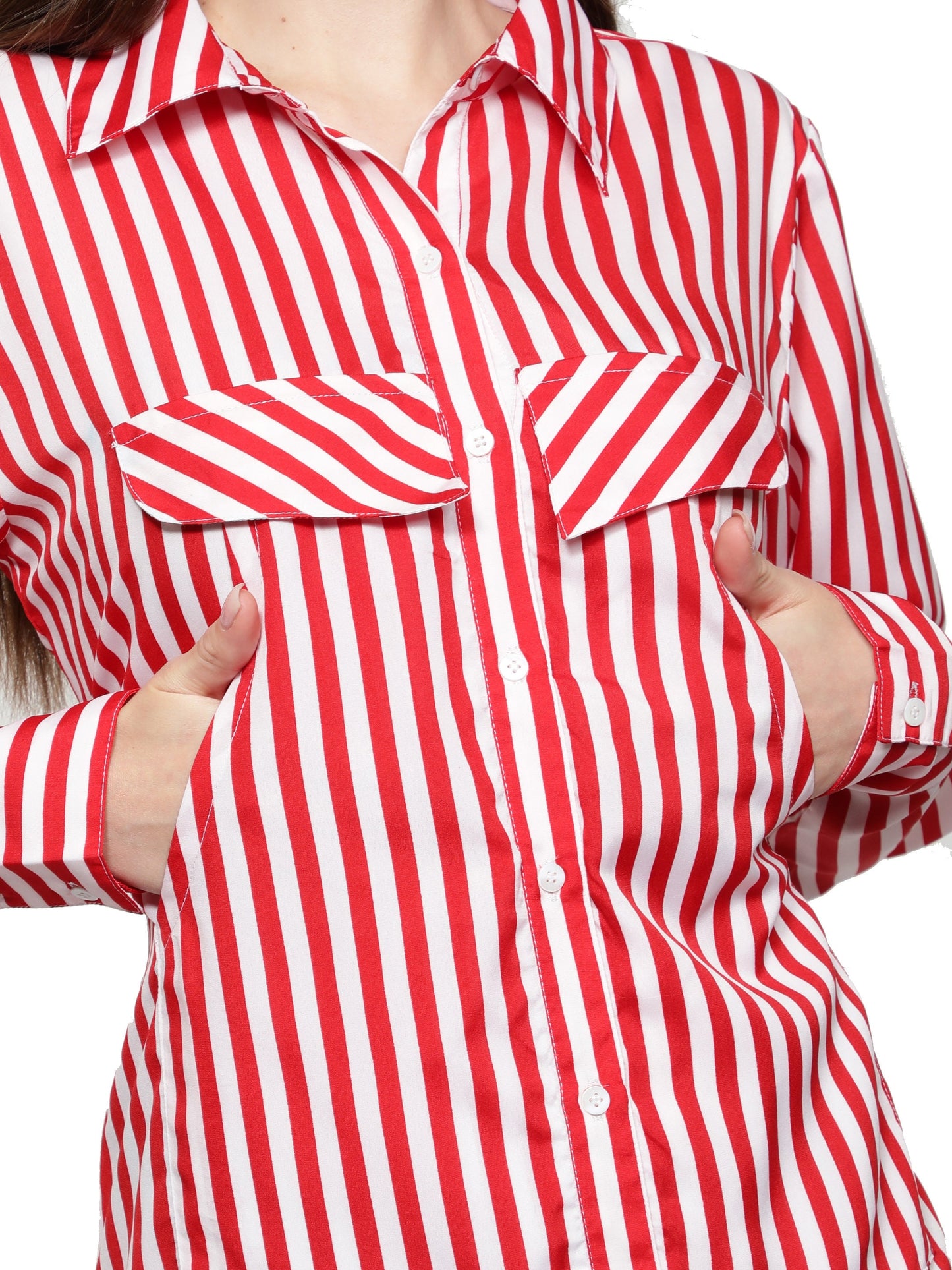 Cora Dress Red White Stripe