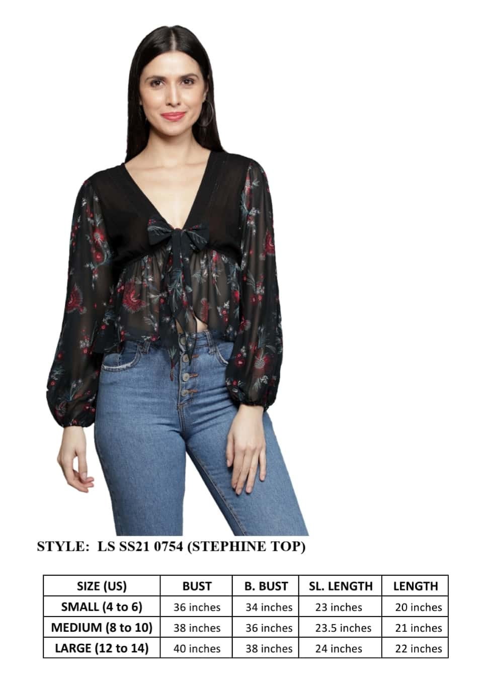 Women's_Black_Top  Top_for_Women  Sexy_Top  Romantic_Top  must_have  Long_Sleeves_Blouse  Long_Sleeves_Black  Georgette_Blouse  for_her_top  Floral_Printed_Top  Bow_tie_top  Black_Top  Black_Printed_Top