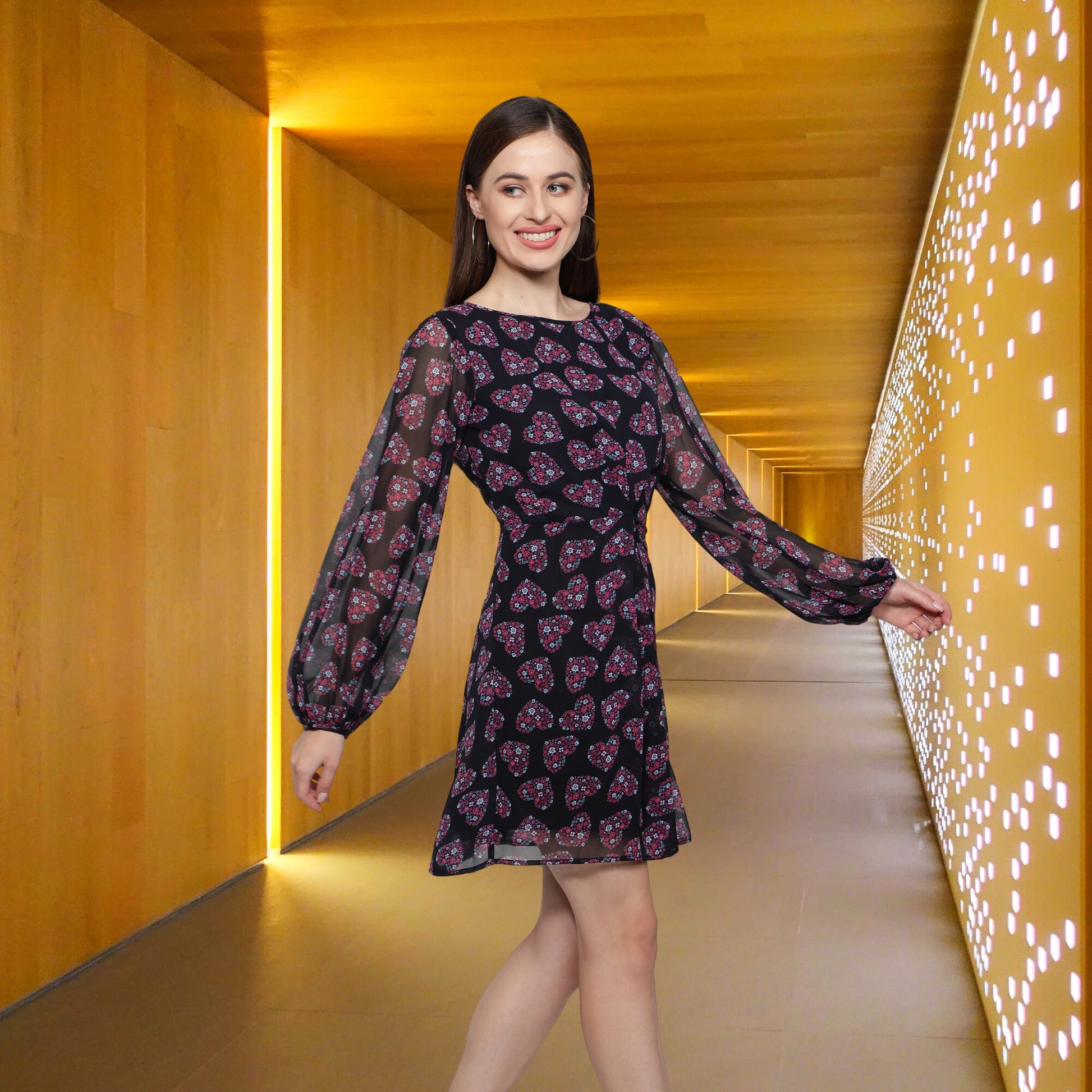 Women's_dress  Valentines_Day_Dress  Sexy_Dress_for_her  Long_Sleeves_Dress  Heart_shaped_Prints  Heart_printed_Dress  Georgette_Dress  For_her_Gift  Floral_Design_Dress  Dresses_for_Women  Black_Women's_Dress  Black_short_Dress  Black_Casual_dress