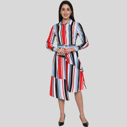 women_shirt_dress  women_dresses  Red_Stripes_Dress  polyester_dress  Long_sleeves_Dress  gift_for_her  dress_for_women  Designer_women_dress  colored_shirt_dress  below_knee_dress  beautiful_red_dress