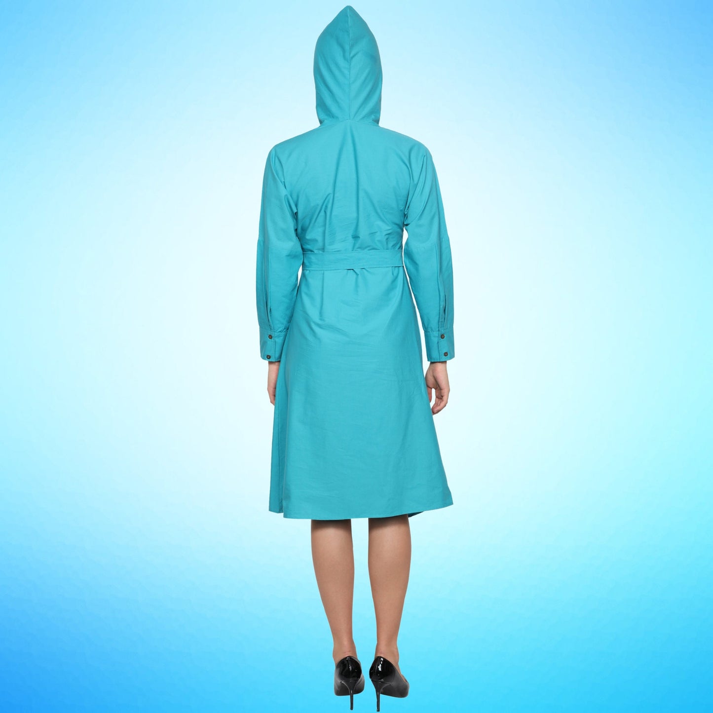 Ellen Dress Blue Hood