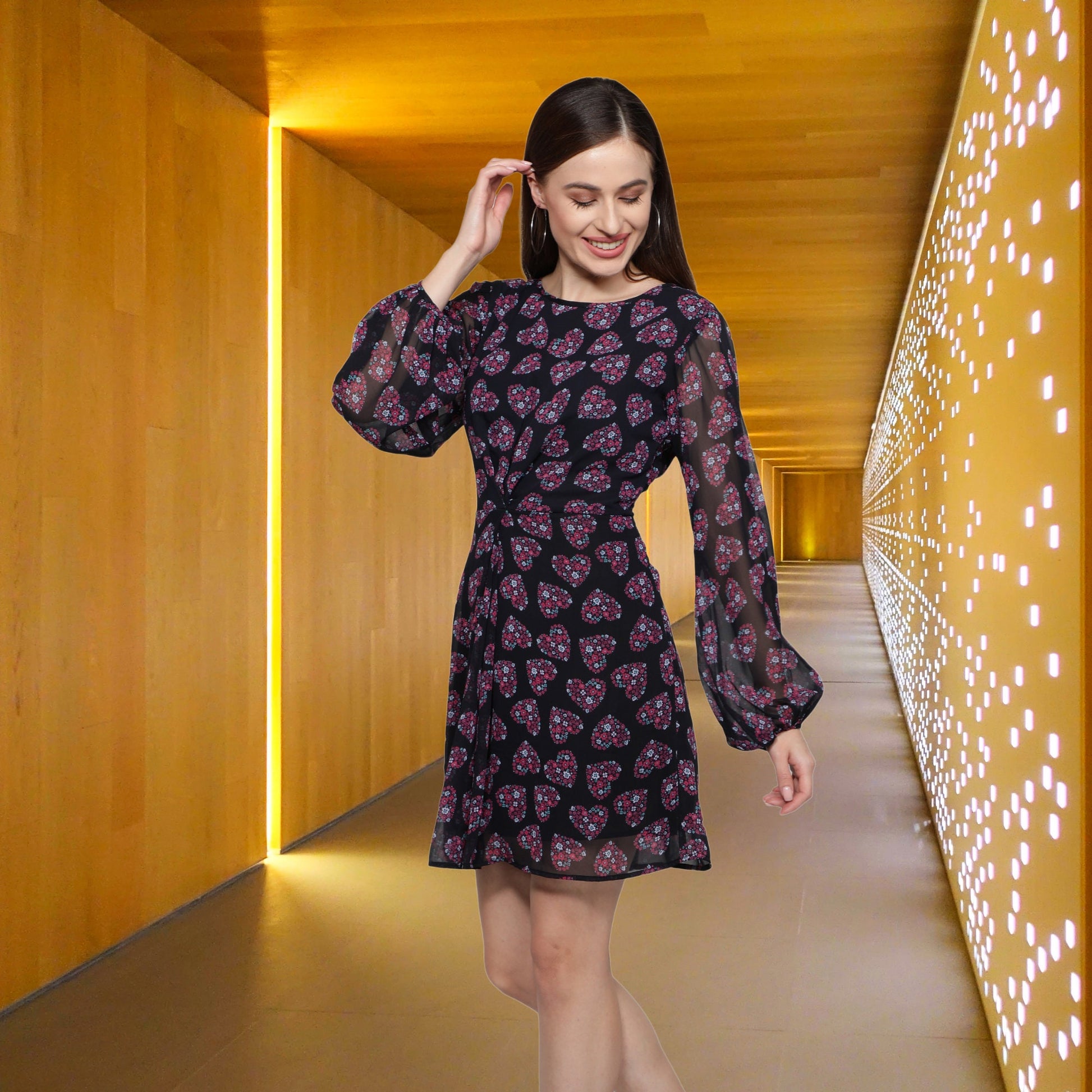 Women's_dress  Valentines_Day_Dress  Sexy_Dress_for_her  Long_Sleeves_Dress  Heart_shaped_Prints  Heart_printed_Dress  Georgette_Dress  For_her_Gift  Floral_Design_Dress  Dresses_for_Women  Black_Women's_Dress  Black_short_Dress  Black_Casual_dress