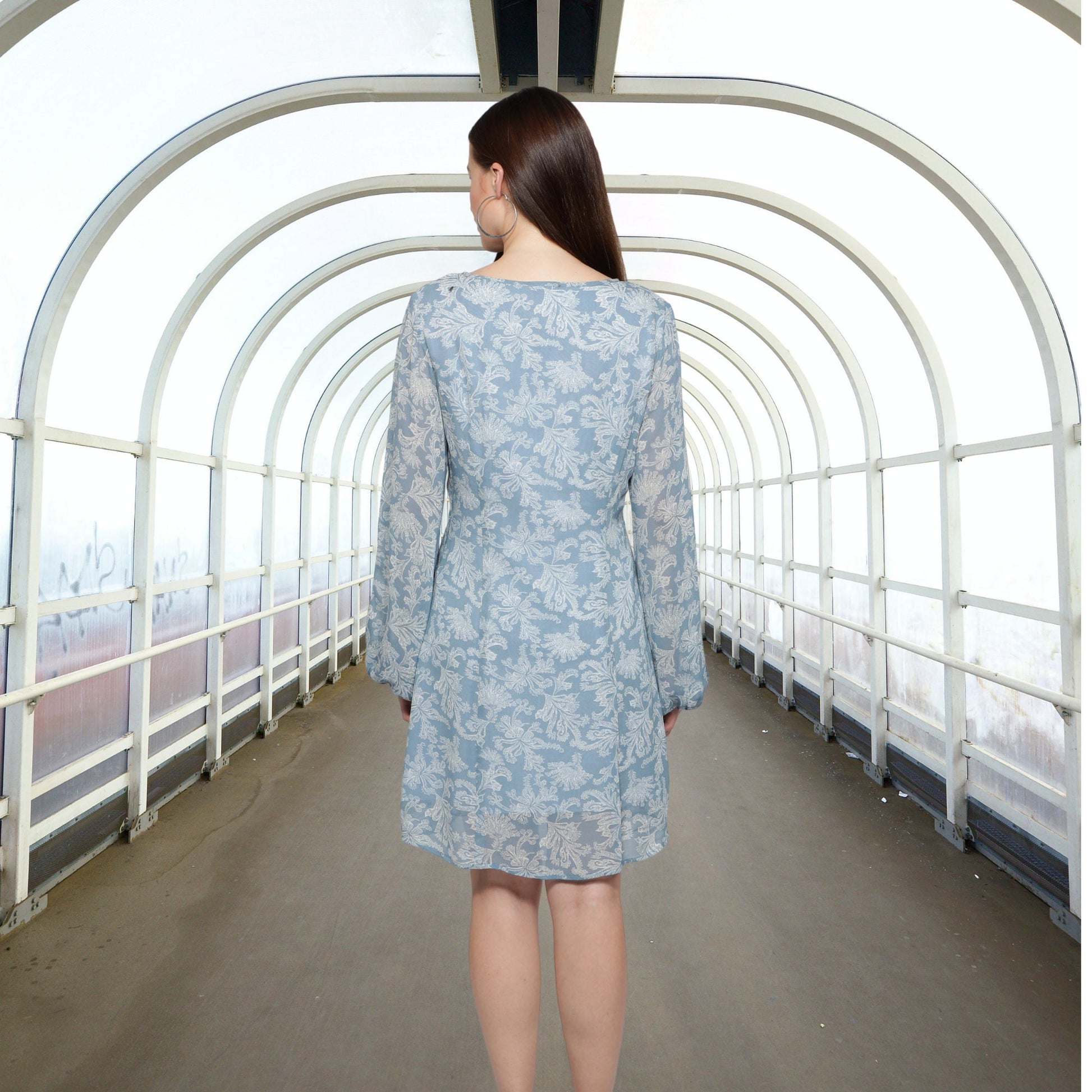 Women's_dress  Sexy_Dress_for_her  Long_Sleeves_Dress  Georgette_Dress  For_her_Gift  Floral_Design_Dress  Dresses_for_Women  Blue printed_Women's_Dress  Blue_short_Dress  Blue_Casual_dress