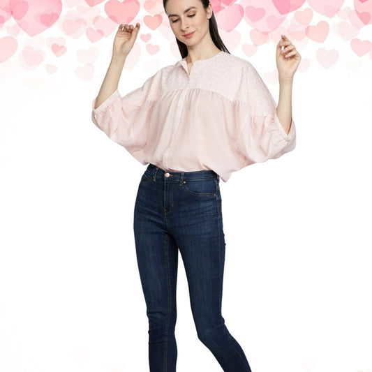 women's_pink_top  Round_neck_top  printed_pink_top  Pink_top  Pink_blouse  modern_style_top  Light_pink_top  Gift_for_her_top  Extended_sleeves  Designer_top  Beautiful_top  3_by_4_sleeves_top