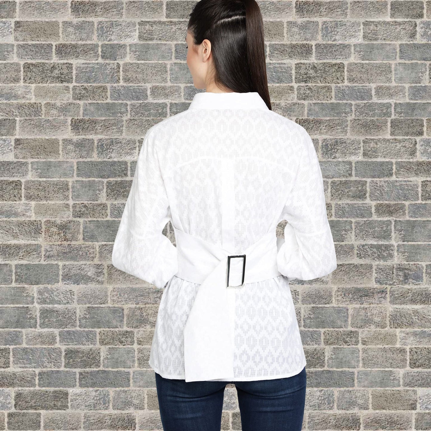 Women's_Casual_Shirt  white_cotton_shirt  Round_Neck_Top  Long_Sleeves_Top  Long_Sleeves_Shirt  gift_for_her  For_her_Top  For_her_clothing  designer_shirt  Cotton_Jacquard  Casual_women's_Top  Button_Down_Shirt  Button_Blouse